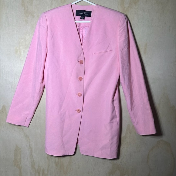 Linda Allard Ellen Tracy Pink Blazer Tailored Suit Jacket Women’s Size 8 - Picture 1 of 9